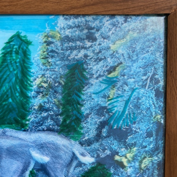 Vintage Framed Hologram “Deer In The Mountains” - Picture 3 of 12